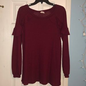 Maroon top